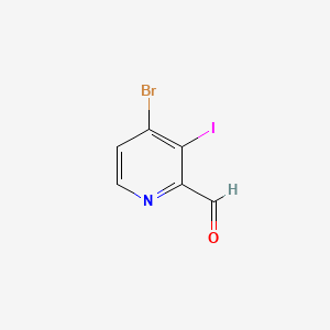 molecular formula C6H3BrINO B13686080 4-Bromo-3-iodopicolinaldehyde 