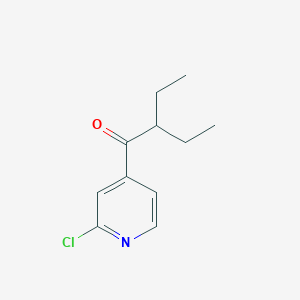 molecular formula C11H14ClNO B1368609 2-Chloro-4-pyridyl 1-ethylpropyl ketone 