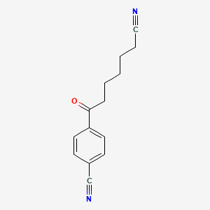 molecular formula C14H14N2O B1368617 7-(4-氰基苯基)-7-氧代庚腈 CAS No. 898767-54-9