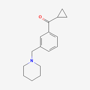 molecular formula C16H21NO B1368633 Cyclopropyl 3-(piperidinomethyl)phenyl ketone CAS No. 898793-66-3