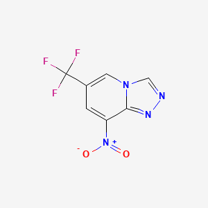 molecular formula C7H3F3N4O2 B13686346 8-Nitro-6-(trifluoromethyl)-[1,2,4]triazolo[4,3-a]pyridine 