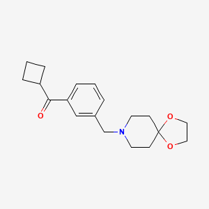 molecular formula C19H25NO3 B1368636 Cyclobutyl 3-[1,4-dioxa-8-azaspiro[4.5]decan-8-ylmethyl]phenyl ketone CAS No. 898762-49-7
