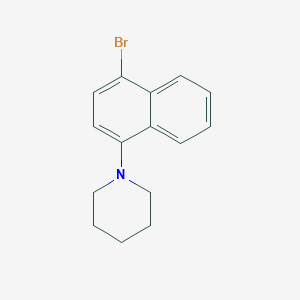 molecular formula C15H16BrN B13686363 1-(4-Bromo-1-naphthyl)piperidine 