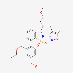 molecular formula C25H32N2O7S B13686376 N-(4,5-dimethylisoxazol-3-yl)-2'-(ethoxymethyl)-4'-(hydroxymethyl)-N-((2-methoxyethoxy)methyl)-[1,1'-biphenyl]-2-sulfonamide 