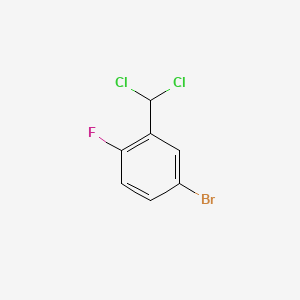 molecular formula C7H4BrCl2F B13686399 4-Bromo-2-(dichloromethyl)-1-fluorobenzene 