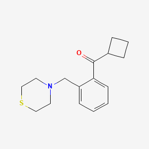 molecular formula C16H21NOS B1368641 环丁基 2-(硫代吗啉甲基)苯基酮 CAS No. 898782-54-2