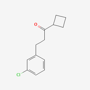 molecular formula C13H15ClO B1368645 2-(3-氯苯基)乙基环丁基酮 CAS No. 898787-54-7