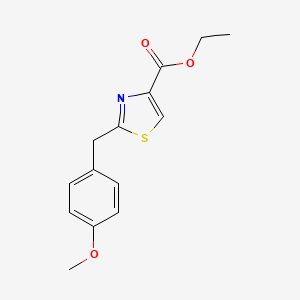 molecular formula C14H15NO3S B13686485 Ethyl 2-(4-Methoxybenzyl)thiazole-4-carboxylate 