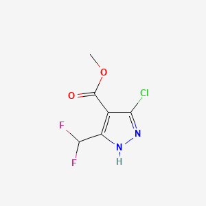 molecular formula C6H5ClF2N2O2 B13686510 Methyl 5-chloro-3-(difluoromethyl)-1H-pyrazole-4-carboxylate 