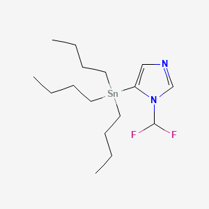 molecular formula C16H30F2N2Sn B13686521 1-(Difluoromethyl)-5-(tributylstannyl)-1H-imidazole 