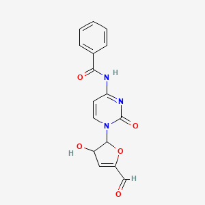 molecular formula C16H13N3O5 B13686610 N-[1-[(2R,3R)-5-Formyl-3-hydroxy-2,3-dihydro-2-furyl]-2-oxo-1,2-dihydro-4-pyrimidinyl]benzamide 