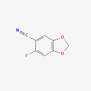 molecular formula C8H4FNO2 B13686840 6-Fluorobenzo[d][1,3]dioxole-5-carbonitrile 