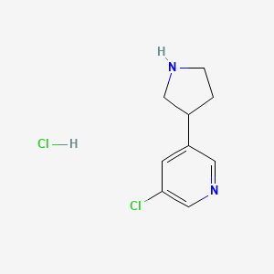 molecular formula C9H12Cl2N2 B13687065 3-Chloro-5-(pyrrolidin-3-yl)pyridine Hydrochloride 