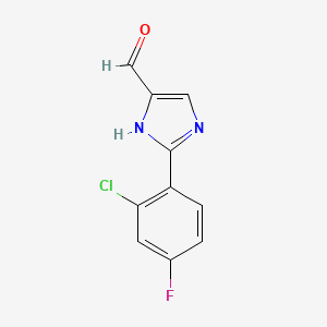 molecular formula C10H6ClFN2O B13687409 2-(2-chloro-4-fluorophenyl)-1H-imidazole-5-carbaldehyde 