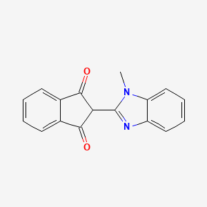 molecular formula C17H12N2O2 B13687413 2-(1-Methyl-1H-benzo[d]imidazol-2-yl)-1H-indene-1,3(2H)-dione 