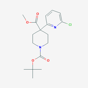 molecular formula C17H23ClN2O4 B13687424 Methyl 1-Boc-4-(6-chloro-2-pyridyl)piperidine-4-carboxylate 