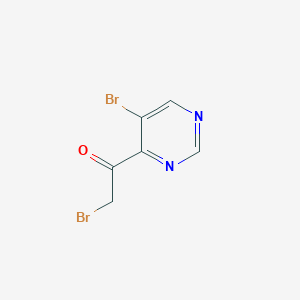 molecular formula C6H4Br2N2O B13687438 2-Bromo-1-(5-bromopyrimidin-4-yl)ethanone 