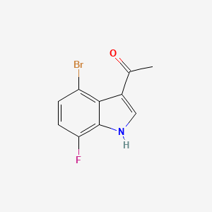 molecular formula C10H7BrFNO B13687471 1-(4-Bromo-7-fluoro-1H-indol-3-yl)ethanone 