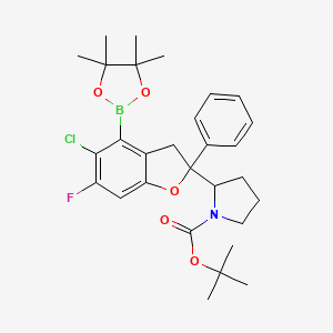 [(S)-2-[(S)-1-Bromo-2-pyrrolidinyl]-5-chloro-6-fluoro-2-phenyl-2,3-dihydrobenzofurane-4-boronic Acid Pinacol Ester