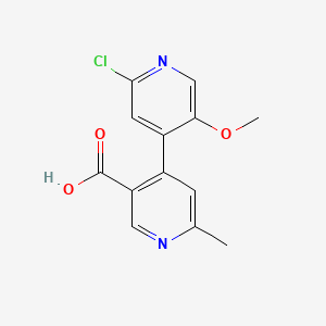 molecular formula C13H11ClN2O3 B13687569 4-(2-chloro-5-methoxypyridin-4-yl)-6-methylpyridine-3-carboxylic acid 