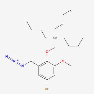 molecular formula C21H36BrN3O2Sn B13687611 [[2-(Azidomethyl)-4-bromo-6-methoxyphenoxy]methyl]tributylstannane 