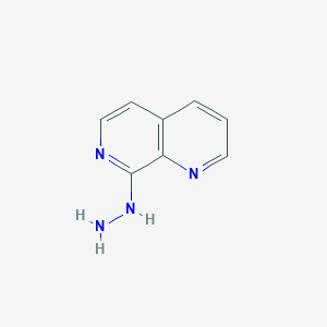 molecular formula C8H8N4 B13687620 8-Hydrazinyl-1,7-naphthyridine 