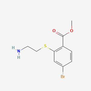 molecular formula C10H12BrNO2S B13687622 Methyl 2-[(2-Aminoethyl)thio]-4-bromobenzoate 