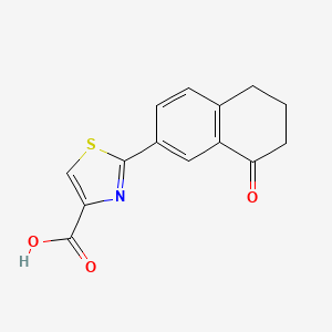 molecular formula C14H11NO3S B13687638 2-(8-Oxo-5,6,7,8-tetrahydro-2-naphthyl)thiazole-4-carboxylic Acid 