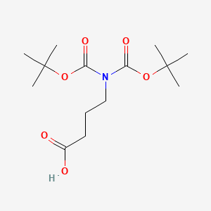 molecular formula C14H25NO6 B13687647 Butanoic acid, 4-[bis[(1,1-dimethylethoxy)carbonyl]amino]- CAS No. 1628785-29-4