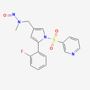 molecular formula C17H15FN4O3S B13687650 N-((5-(2-Fluorophenyl)-1-(pyridin-3-ylsulfonyl)-1H-pyrrol-3-yl)methyl)-N-methylnitrous amide 