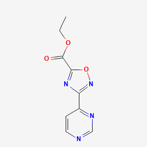 molecular formula C9H8N4O3 B13687657 Ethyl 3-(4-pyrimidinyl)-1,2,4-oxadiazole-5-carboxylate 