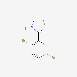 molecular formula C10H11Br2N B13687664 2-(2,5-Dibromophenyl)pyrrolidine 