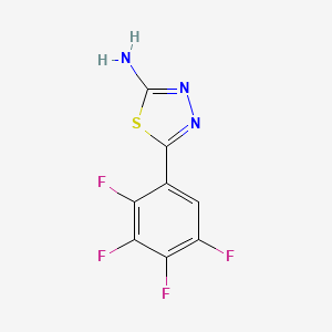 molecular formula C8H3F4N3S B13687685 2-Amino-5-(2,3,4,5-tetrafluorophenyl)-1,3,4-thiadiazole 