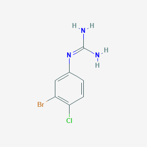 molecular formula C7H7BrClN3 B13687706 1-(3-Bromo-4-chlorophenyl)guanidine 