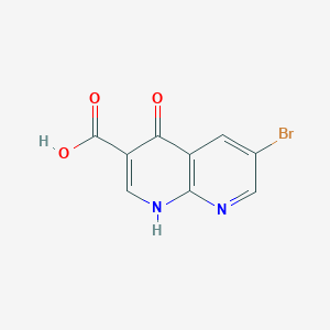 molecular formula C9H5BrN2O3 B13687729 6-Bromo-4-hydroxy-1,8-naphthyridine-3-carboxylic Acid 