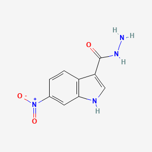 molecular formula C9H8N4O3 B13687773 6-Nitroindole-3-carbohydrazide 