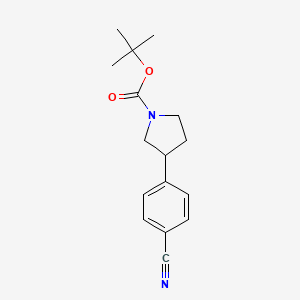 molecular formula C16H20N2O2 B13687775 4-(1-Boc-3-pyrrolidinyl)benzonitrile 