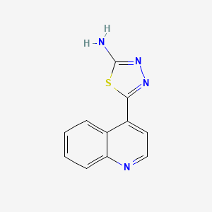 molecular formula C11H8N4S B13687808 2-Amino-5-(4-quinolyl)-1,3,4-thiadiazole hydrochloride 