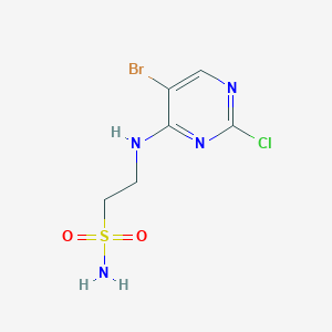 molecular formula C6H8BrClN4O2S B13687857 2-[(5-Bromo-2-chloro-4-pyrimidinyl)amino]ethanesulfonamide 