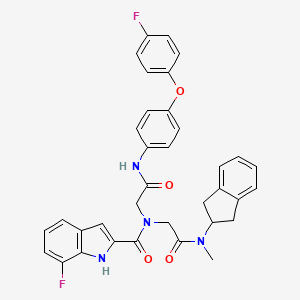 molecular formula C35H30F2N4O4 B13687866 N-[2-[(2-Indanyl)(methyl)amino]-2-oxoethyl]-7-fluoro-N-[2-[[4-(4-fluorophenoxy)phenyl]amino]-2-oxoethyl]-1H-indole-2-carboxamide 