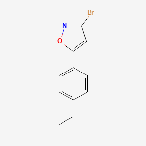 molecular formula C11H10BrNO B13687887 3-Bromo-5-(4-ethylphenyl)isoxazole 