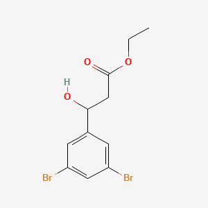 molecular formula C11H12Br2O3 B13687930 Ethyl 3-(3,5-dibromophenyl)-3-hydroxypropanoate 