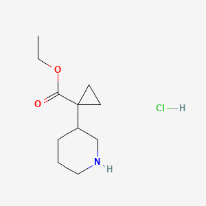 molecular formula C11H20ClNO2 B13687947 Ethyl 1-(3-Piperidyl)cyclopropanecarboxylate Hydrochloride 