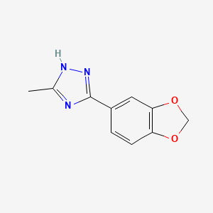 molecular formula C10H9N3O2 B13687987 5-(Benzo[d][1,3]dioxol-5-yl)-3-methyl-1H-1,2,4-triazole 