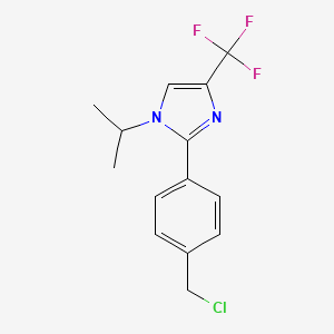 molecular formula C14H14ClF3N2 B13687999 2-(4-(Chloromethyl)phenyl)-1-isopropyl-4-(trifluoromethyl)-1H-imidazole 