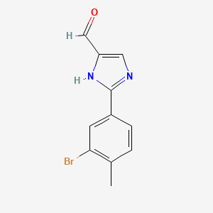 molecular formula C11H9BrN2O B13688007 2-(3-Bromo-4-methylphenyl)-1H-imidazole-5-carbaldehyde 