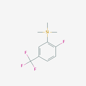 molecular formula C10H12F4Si B13688018 (2-Fluoro-5-(trifluoromethyl)phenyl)trimethylsilane 