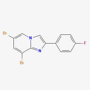 molecular formula C13H7Br2FN2 B13688091 6,8-Dibromo-2-(4-fluorophenyl)imidazo[1,2-a]pyridine 