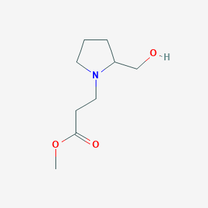 molecular formula C9H17NO3 B13688100 Methyl 3-(2-(hydroxymethyl)pyrrolidin-1-yl)propanoate 