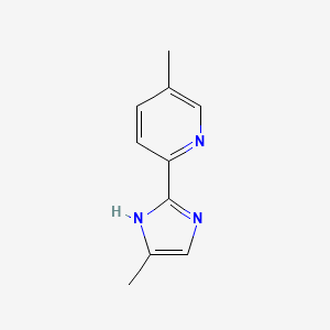 molecular formula C10H11N3 B13688129 5-Methyl-2-(5-methyl-2-imidazolyl)pyridine 